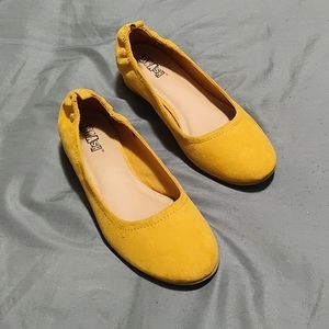 yellow suade heels